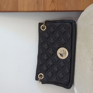 Kate Spade Cynthia Astor Court Black Quilted Leather Shoulder Bag